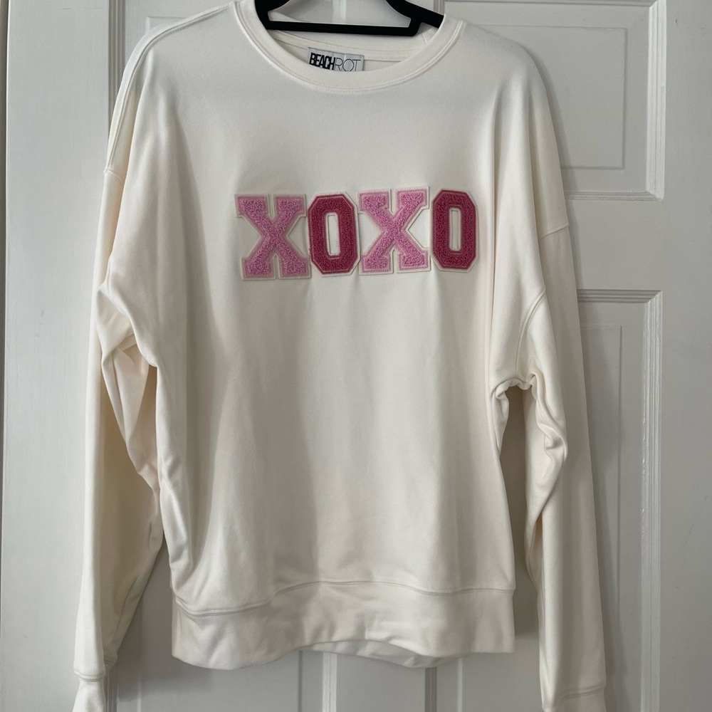 Anthropologie Cream XOXO Sweater